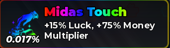Personagem random com Midas Touch